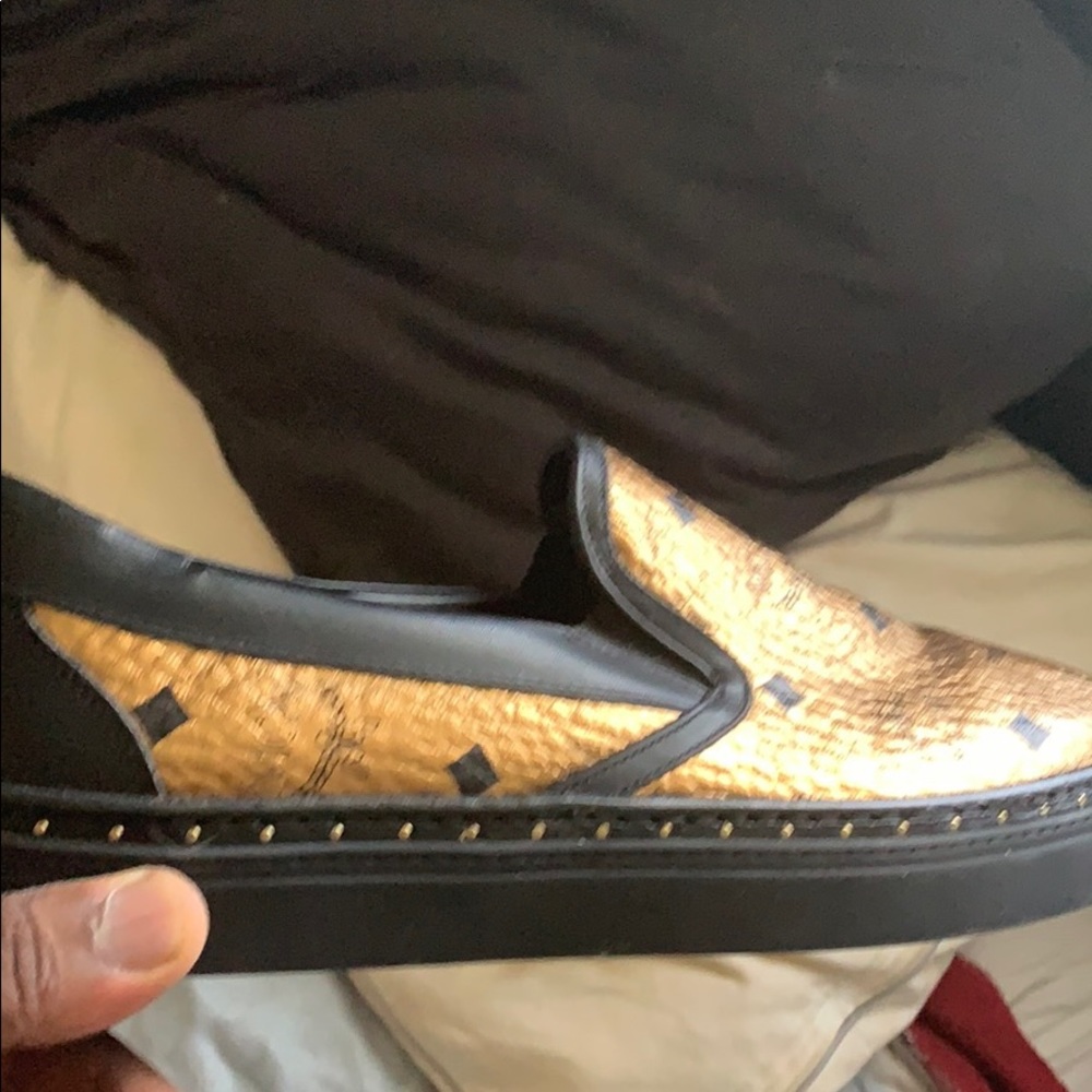Gold MCM men’s Loafers sz8.5  $275.00